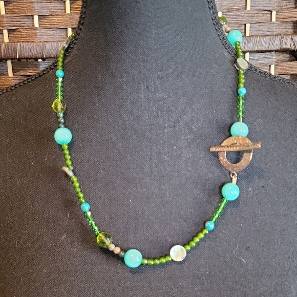 Source Unknown Jewelry - Green and Blue Beaded Necklace